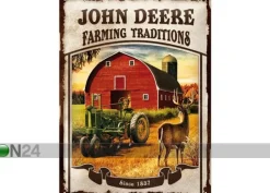 Retro metallitaulu John Deere Farming Traditions 30x40cm
