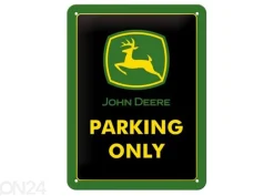 Retro metallitaulu John Deere Parking Only 15x20 cm
