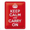 Retro metallitaulu Keep calm and carry on 15x20 cm