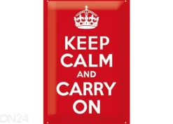 Retro metallitaulu Keep calm and carry on 20x30cm