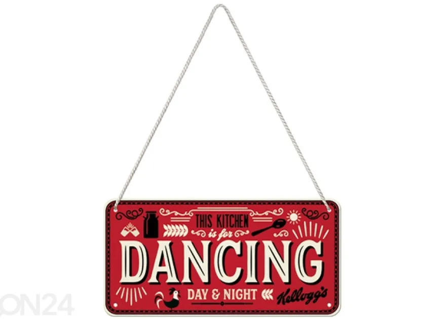 Retro metallitaulu Kellogg's - This Kitchen is for Dancing 10x20 cm