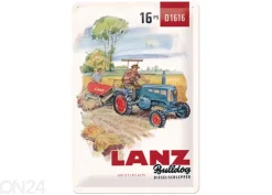Retro metallitaulu Lanz Diesel-Schlepper 20x30 cm