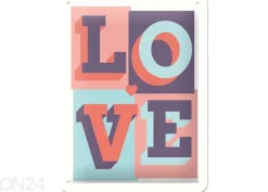 Retro metallitaulu Love 15x20 cm