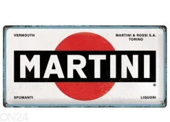 Retro metallitaulu Martini - Logo White 25x50 cm