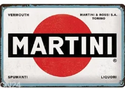 Retro metallitaulu Martini - Logo white 20x30 cm