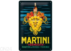 Retro metallitaulu Martini - Vermouth Grapes 20x30 cm
