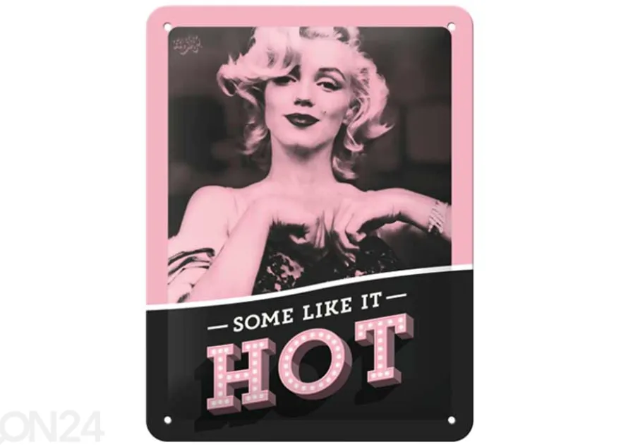 Retro metallitaulu Marylin Monroe - Some like it hot 15x20 cm