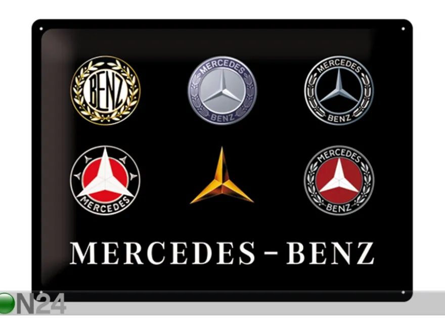 Retro metallitaulu Mercedes-Benz logo 30x40 cm
