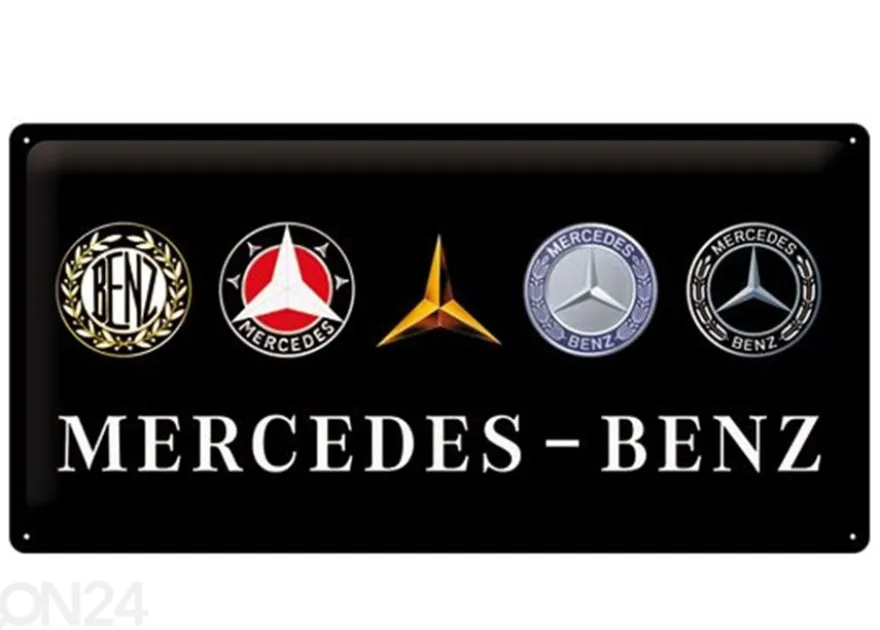 Retro metallitaulu Mercedes-Benz logo 25x50 cm