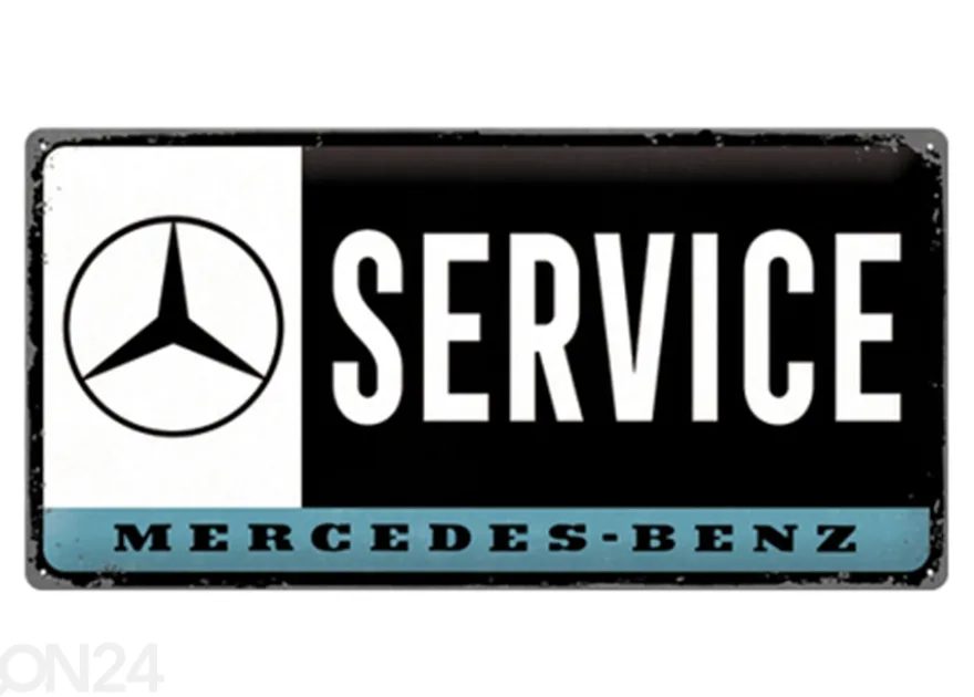 Retro metallitaulu Mercedes-Benz - Service 25x50 cm