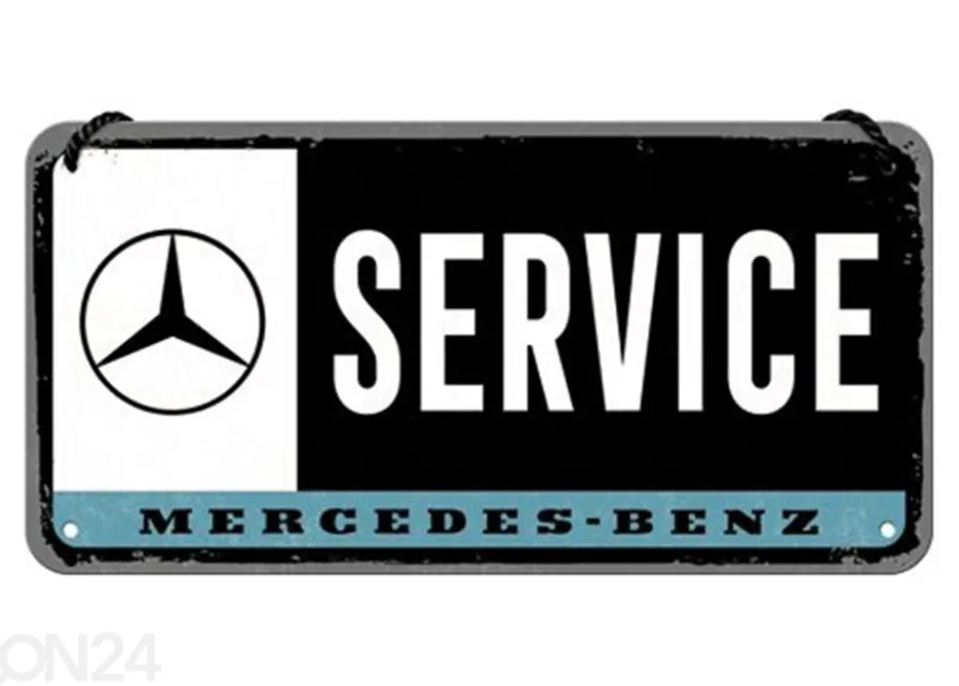 Retro metallitaulu Mercedes-Benz Service 10x20 cm