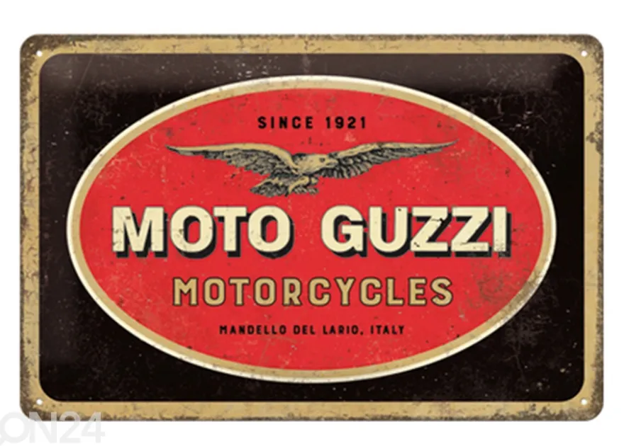 Retro metallitaulu Moto Guzzi logo 20x30 cm