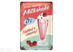 Retro metallitaulu Original American Milkshake 20x30 cm