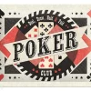 Retro metallitaulu Poker Club 15x20 cm