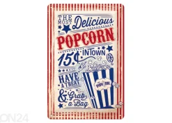 Retro metallitaulu Popcorn 20x30 cm