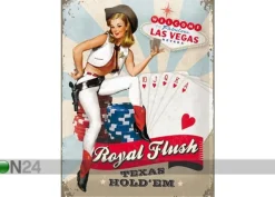 Retro metallitaulu Royal Flush 30x40cm