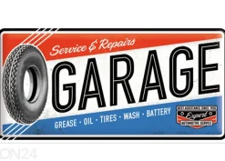 Retro metallitaulu SERVICE & REPAIR GARAGE 25x50 cm