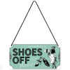 Retro metallitaulu Shoes Off 10x20 cm