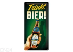 Retro metallitaulu Trinkt Bier! 25x50 cm