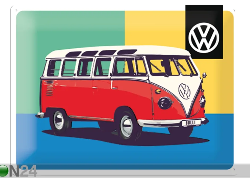 Retro metallitaulu VW Bulli Pop Art 30x40cm
