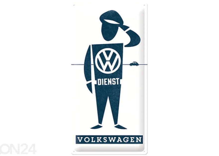 Retro metallitaulu VW Dienst 25x50 cm
