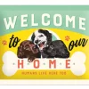 Retro metallitaulu Welcome to our home... 15x20 cm