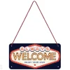 Retro metallitaulu Welcome 10x20 cm