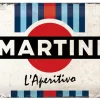 Retrotyylinen metallitaulu Martini - L´Aperitivo Racing Stripes 30x40 cm