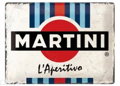 Retrotyylinen metallitaulu Martini - L´Aperitivo Racing Stripes 30x40 cm