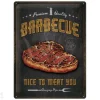 Retrotyylinen metallitaulu Barbecue Nice To Meat You 30x40 cm