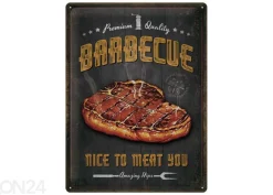 Retrotyylinen metallitaulu Barbecue Nice To Meat You 30x40 cm