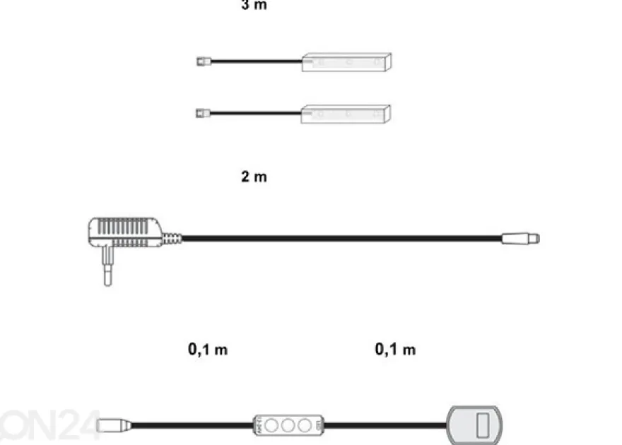 RGB LED-valaistus hyllyn alle, 2 kpl