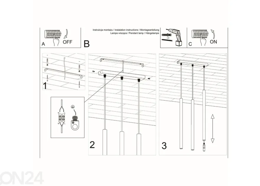 Riippuvalaisin Pastelo 3, musta
