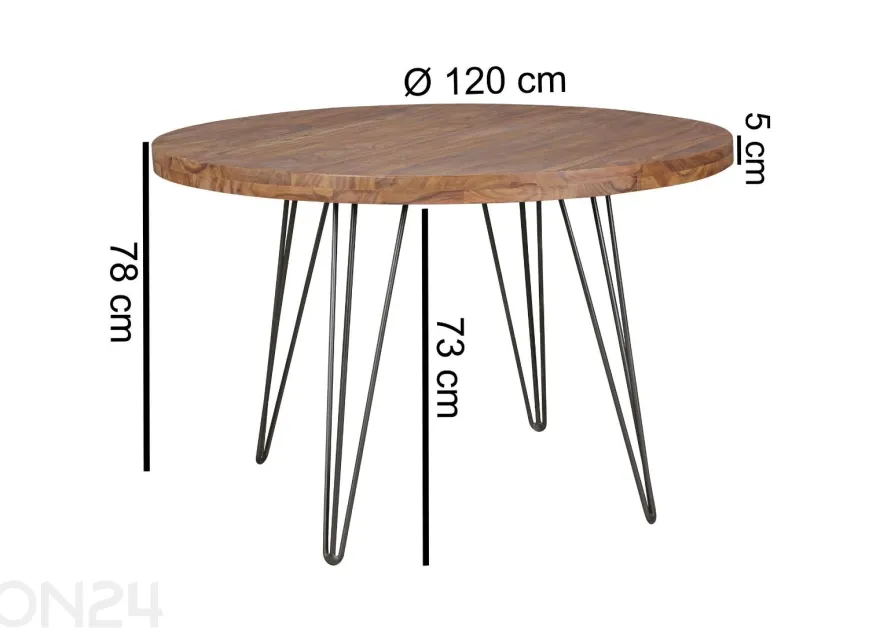 Ruokapöytä Bagli Ø 120 cm