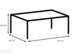 Ruokapöytä Beira 100x200 cm