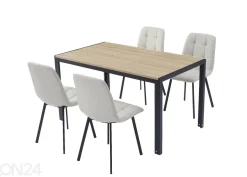 Ruokapöytä Claudia 120x80 cm + 4 tuolia