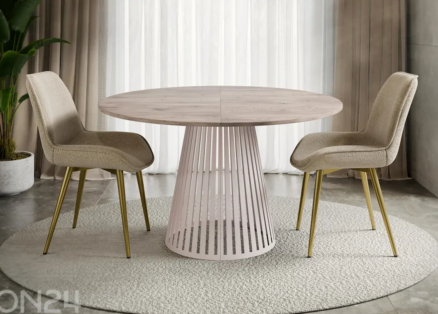 Ruokapöytä Cone 120x120-196 cm