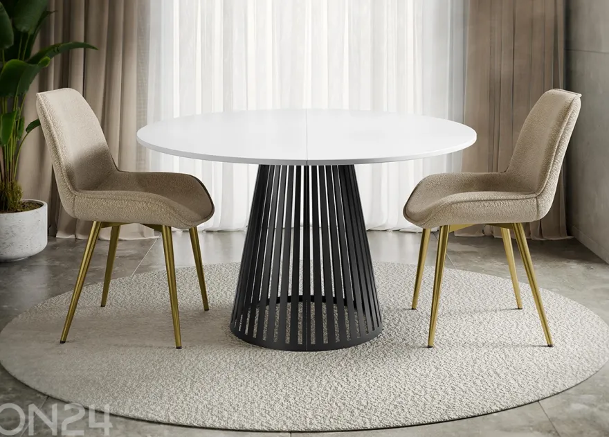Ruokapöytä Cone 120x120-196 cm