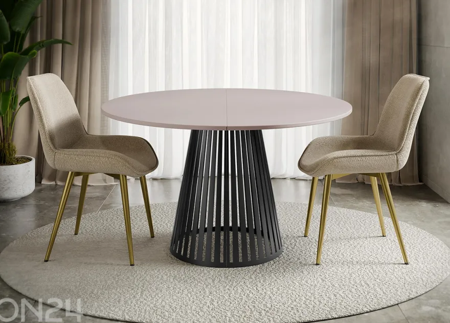Ruokapöytä Cone 120x120-196 cm
