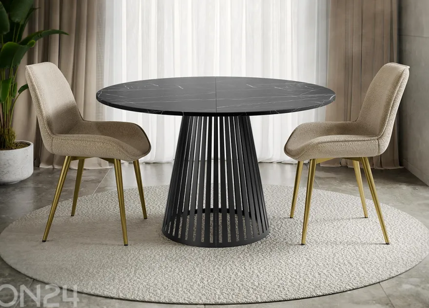 Ruokapöytä Cone 120x120-196 cm