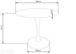Ruokapöytä Denver Ø 80 cm