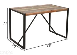 Ruokapöytä Fiume 70x120 cm