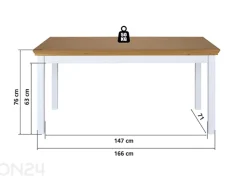 Ruokapöytä Maluno 90x166 cm