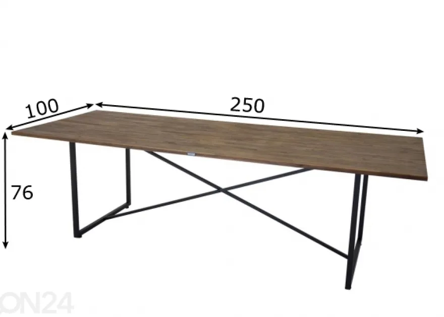 Ruokapöytä Padang 250x100 cm