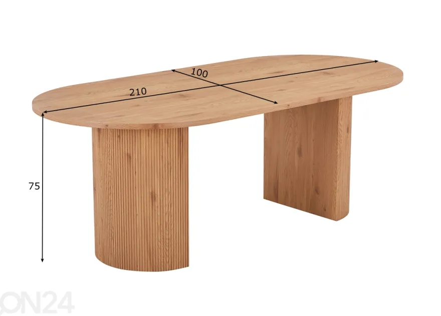 Ruokapöytä Rize 110x210 cm