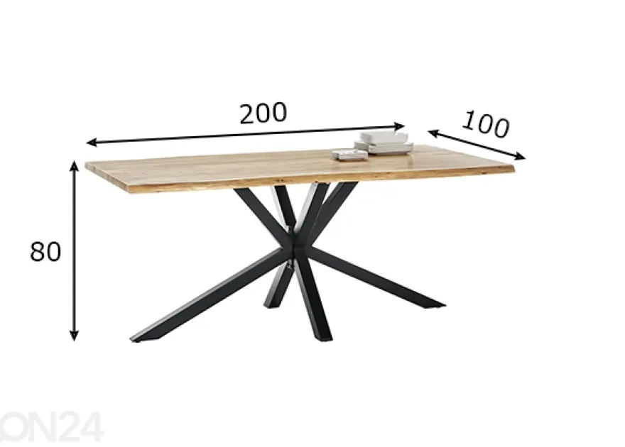 Ruokapöytä Tische 100x200 cm