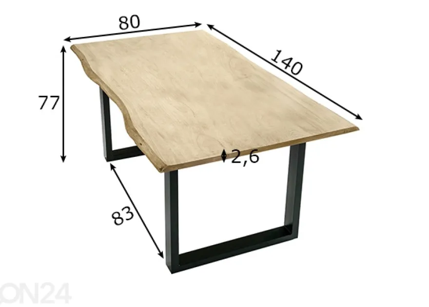 Ruokapöytä Tische 80x140 cm