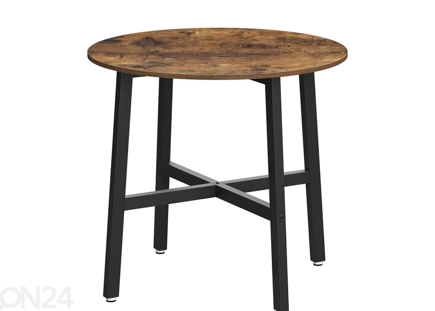 Ruokapöytä Todi Ø 80 cm, ruskea/musta