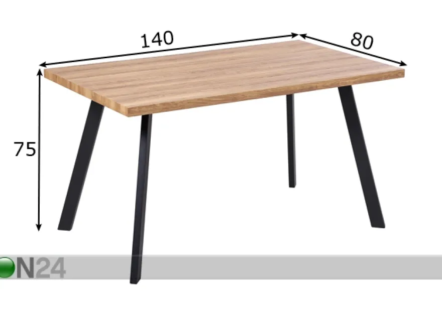 Ruokapöytä West 140x80 cm