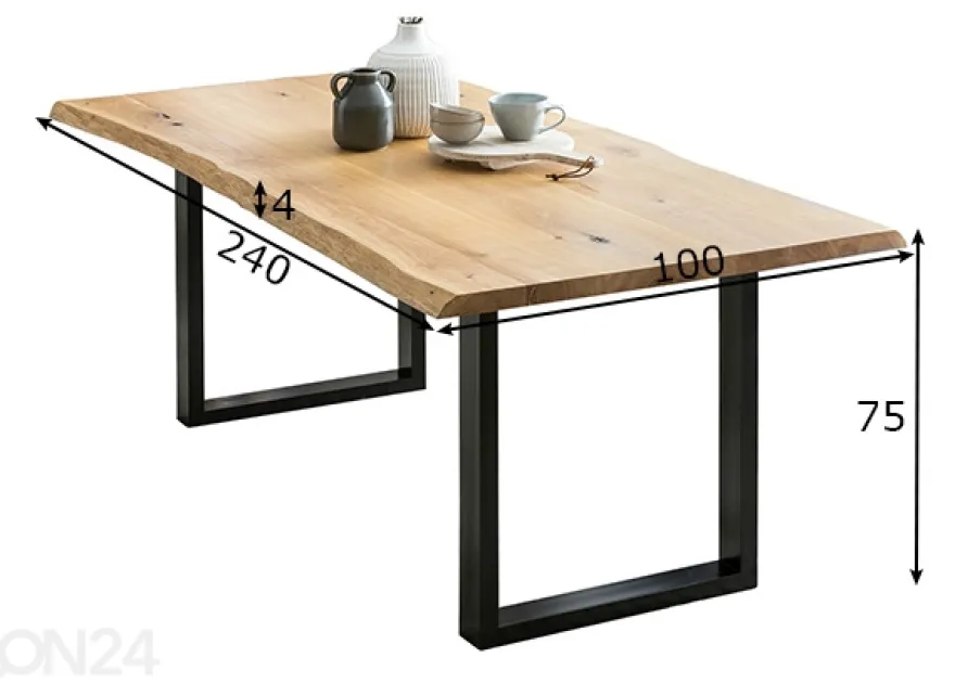 Ruokapöytä 100x240 cm
